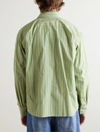 Acne Studios - Logo-Appliquéd Striped Cotton Shirt - Green