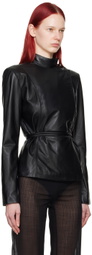 Ludovic de Saint Sernin Black Wrap Leather Jacket