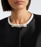 Simkhai Naelle bow-detail cropped satin top