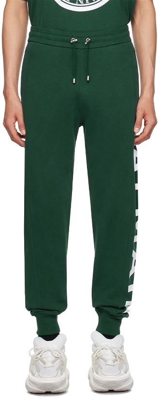 Photo: Balmain Green Printed Sweatpants