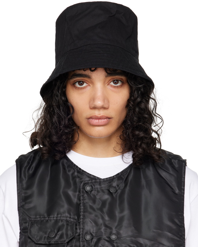 Photo: Engineered Garments Black Cotton Bucket Hat