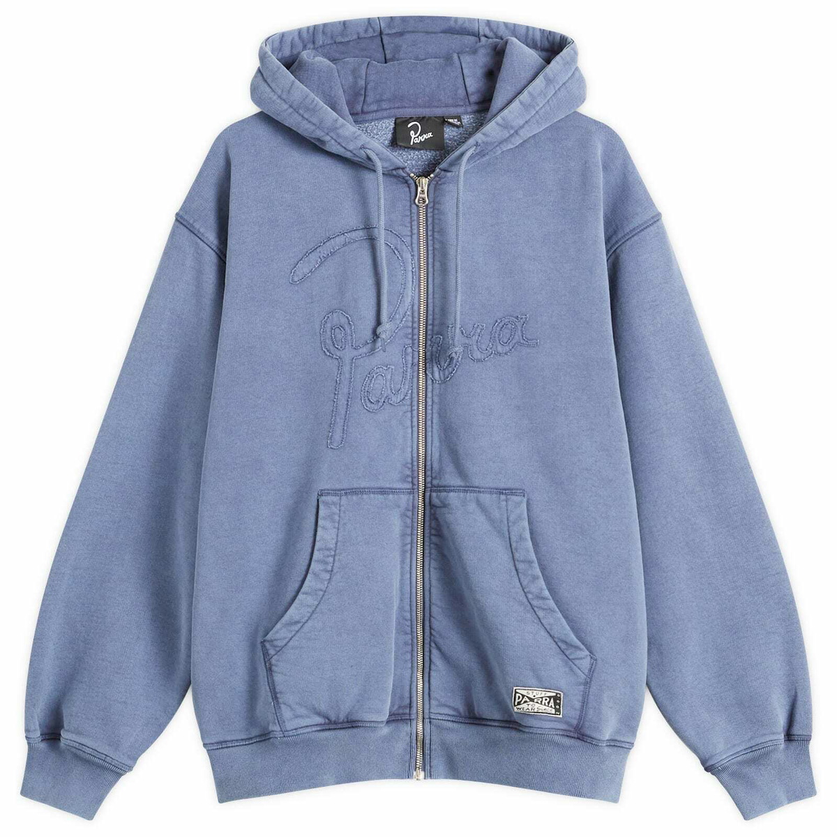 By Parra Men's Not Fade Away Zip Hoodie in Washed Dark Grey