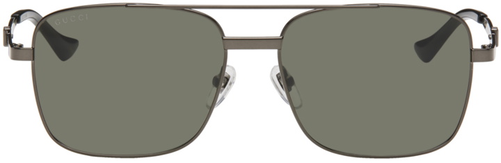 Photo: Gucci Gunmetal Square Sunglasses