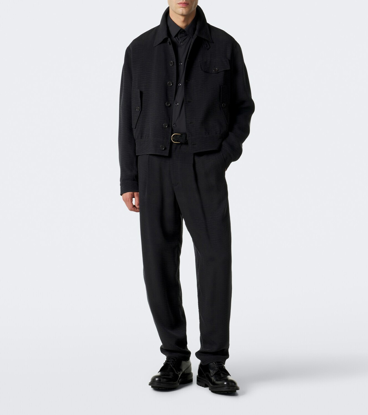 Giorgio Armani Pleated jacquard straight pants