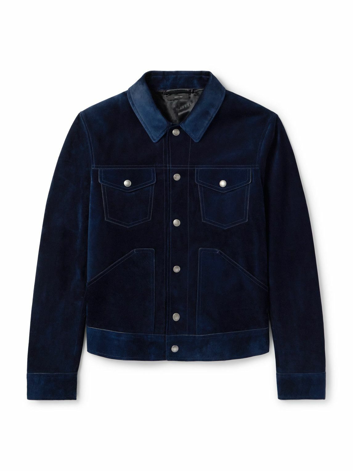 TOM FORD - Suede Trucker Jacket - Blue TOM FORD