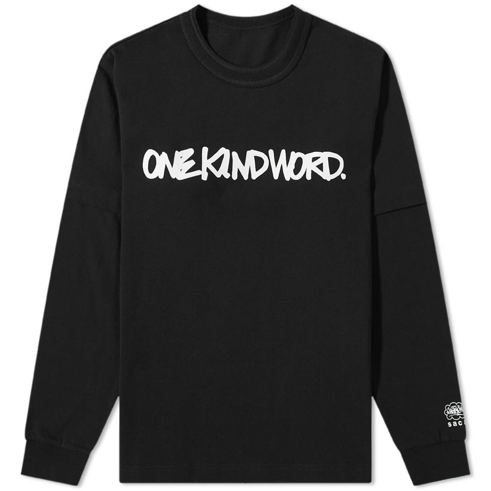 Sacai x Eric Haze Long Sleeve One Kind Word T-Shirt in Black Sacai