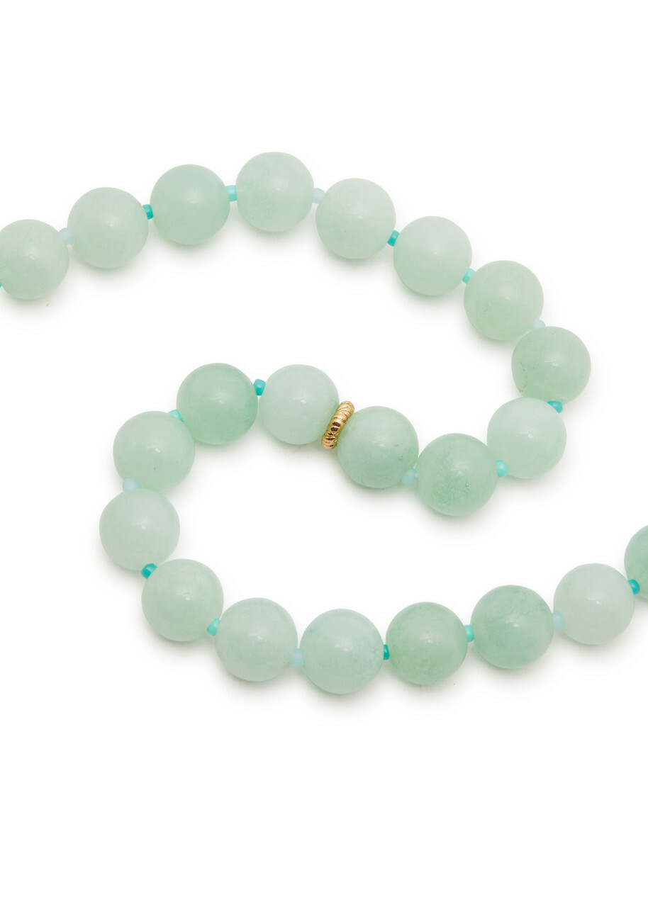 Anni LU Seafoam 18kt Gold-plated Beaded Necklace - Turquoise - One Size