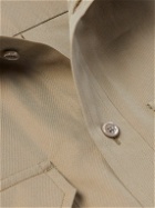 Burberry - Logo-Embroidered Cotton-Twill Shirt - Brown