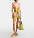 Versace Printed cotton and silk voile top