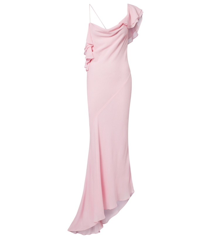 Photo: Self-Portrait Ruffled asymmetric georgette gown