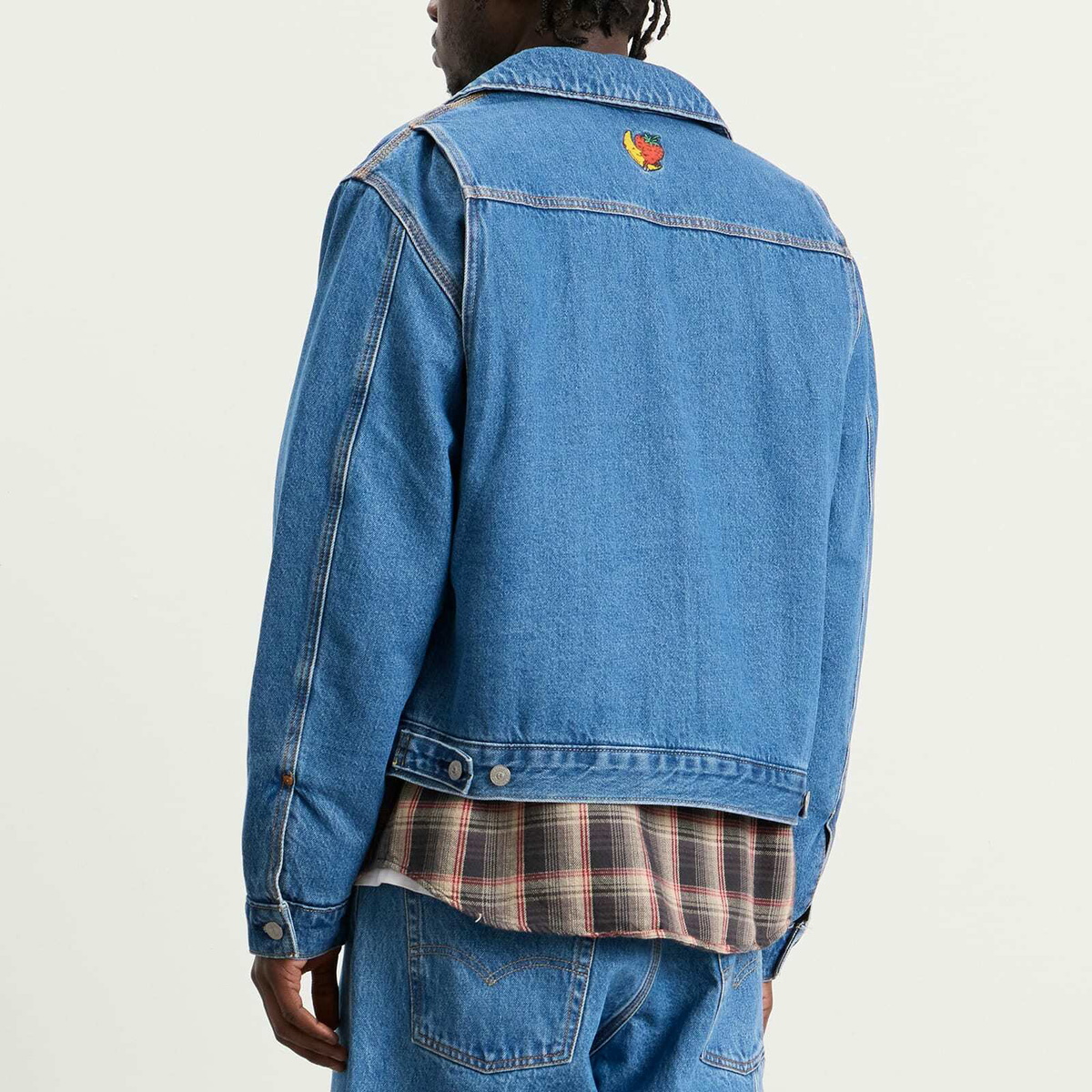 Levi's Men's x Sky High Farm Universe Zip Trucker Jacket in Mid Stone Wash