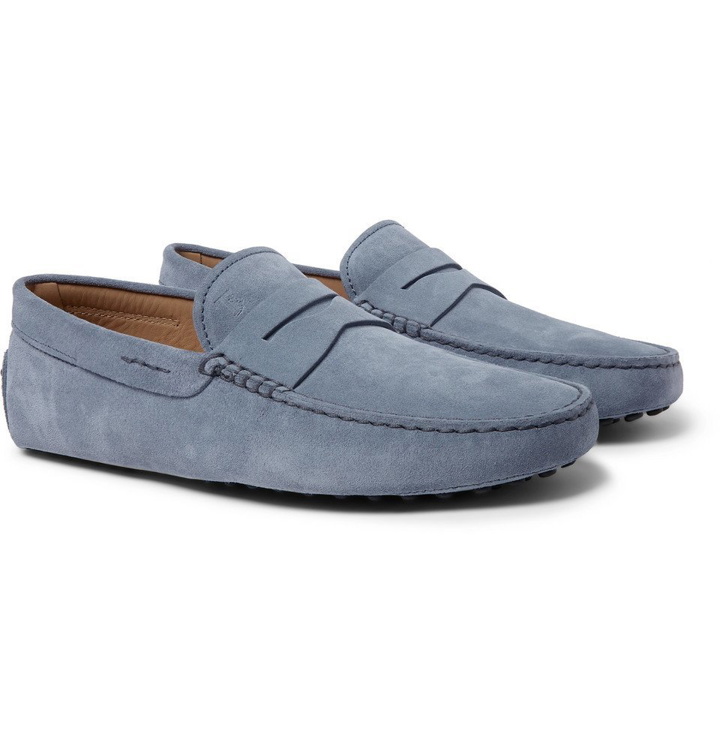 Photo: Tod's - Gommino Suede Driving Shoes - Men - Light blue