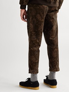 Beams Plus - Cropped Paisley-Print Cotton-Blend Corduroy Trousers - Brown