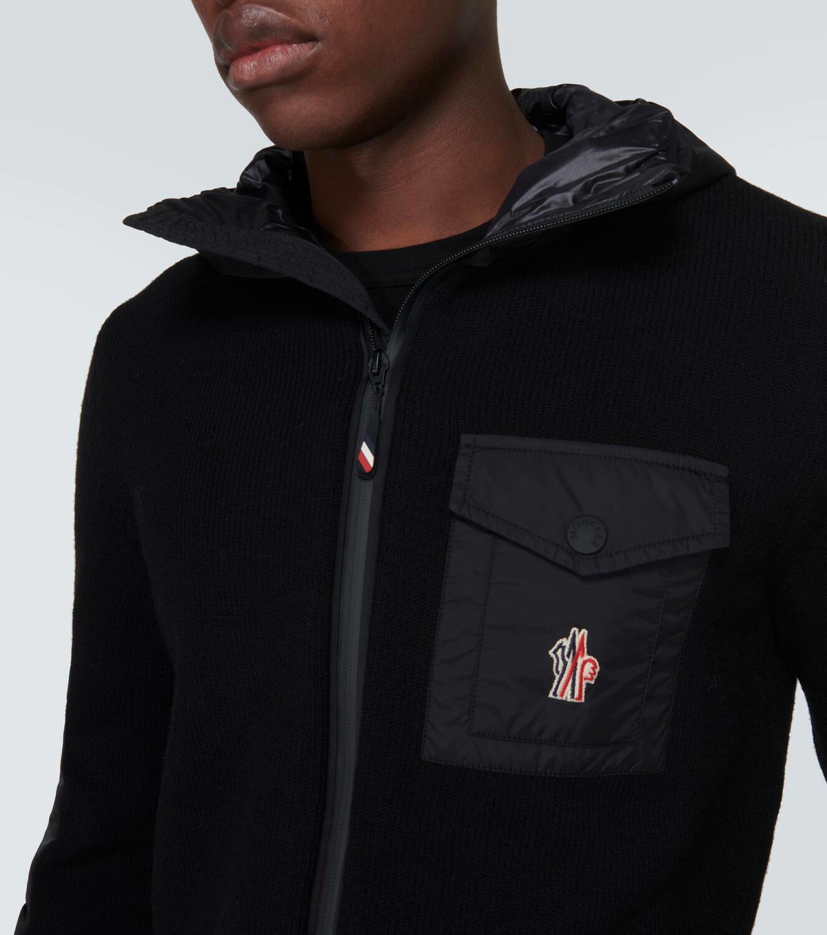Moncler Grenoble Hooded wool-blend cardigan Moncler Grenoble