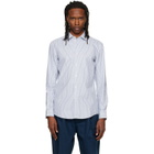 Hugo White & Blue Slim-Fit Oxford Cotton Shirt