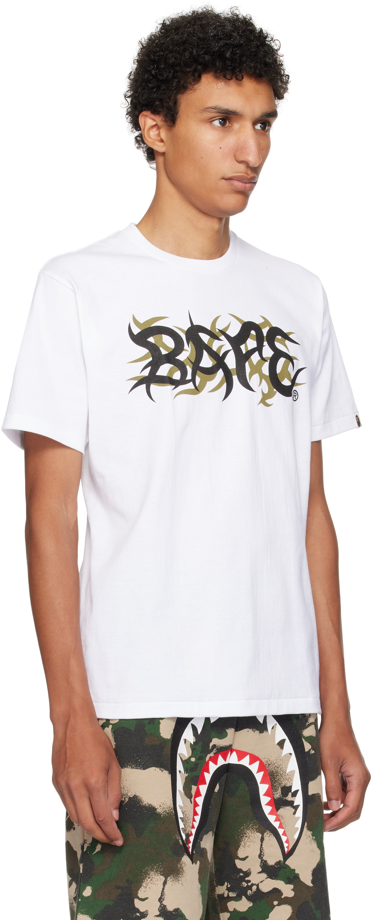 BAPE White Trial Camo 'BAPE' Logo T-shirt A Bathing Ape