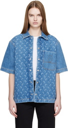 Marine Serre Blue Moon Laser SS Denim Shirt