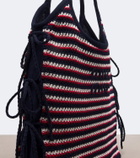 Miu Miu Ivy crochet striped shopper