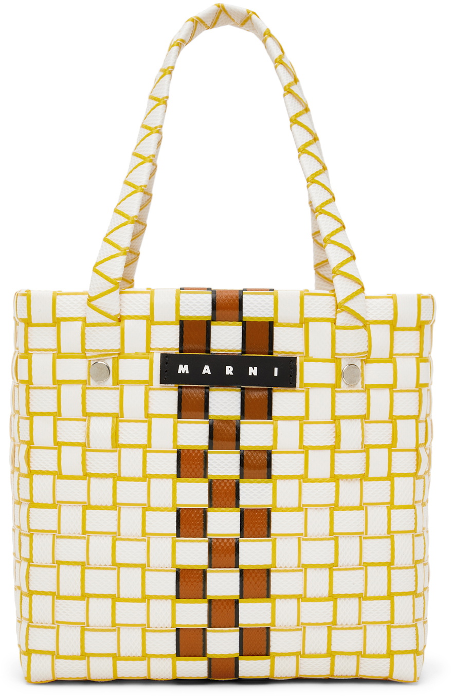 Marni Kids White & Yellow Box Basket Tote Marni Marni Kids White & Yellow Box Basket Tote Marni