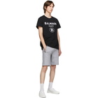 Balmain Black Flocked Logo T-Shirt