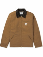 Carhartt WIP - Detroit Logo-Appliquéd Corduroy-Trimmed Organic Cotton-Canvas Jacket - Brown