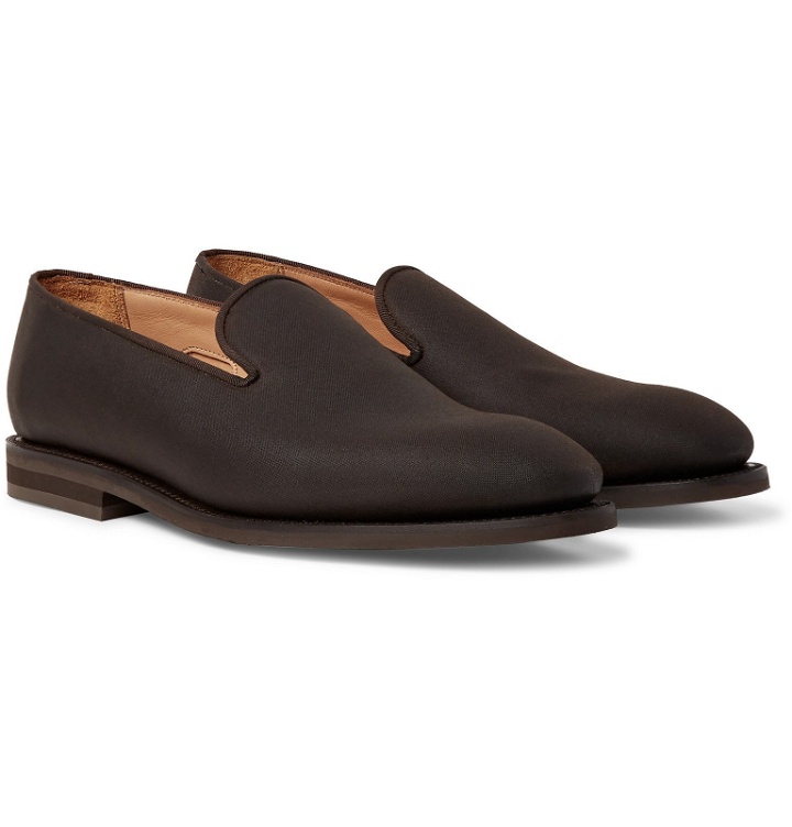 Photo: George Cleverley - Positano Waxed-Cotton Loafers - Brown