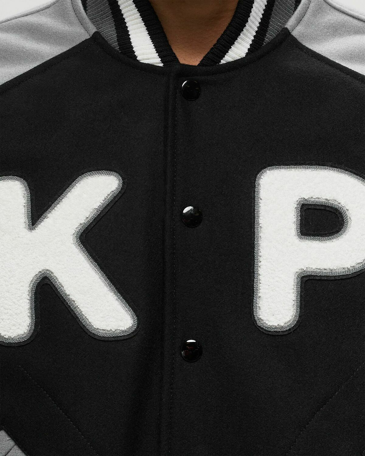 ジャケット・アウター KENZO WOOL VARSITY JACKET BLACK Kenzo Wool Varsity Jacket Black/Grey College Jackets Kenzo