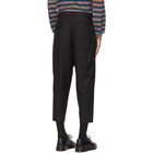 Comme des Garcons Homme Deux Black Wool Striped Trousers