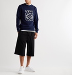 Loewe - Logo-Embroidered Loopback Cotton-Jersey Sweatshirt - Blue