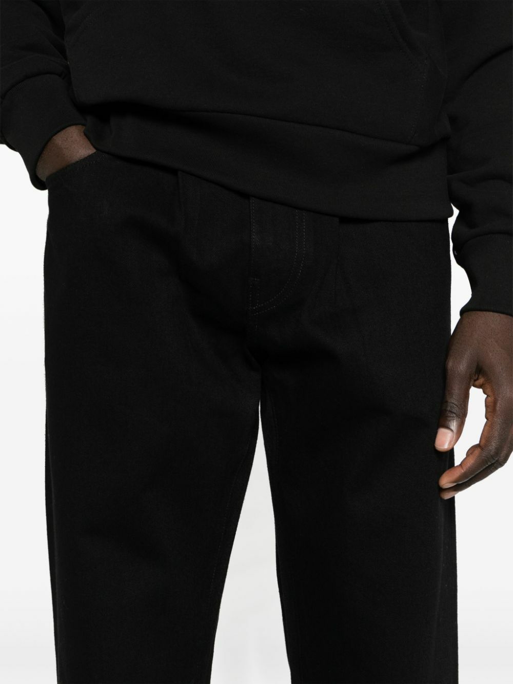 NOAH NY Black Mid-Rise Straight-Leg Jeans