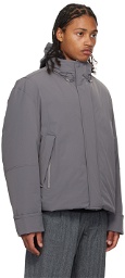 Solid Homme Gray Funnel Neck Down Jacket