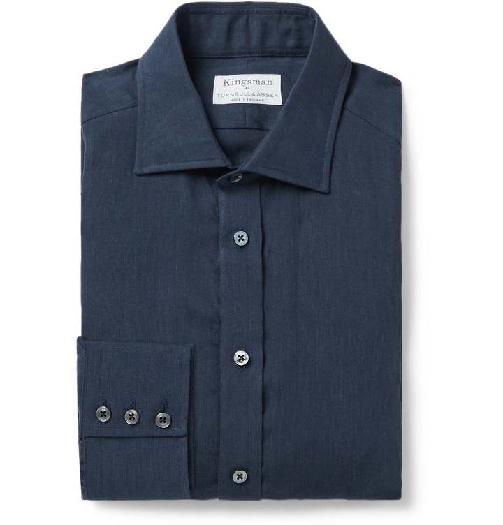 Photo: Kingsman - Turnbull & Asser Linen Shirt - Blue