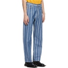Martine Rose Blue and White Stripe Relaxed Jeans