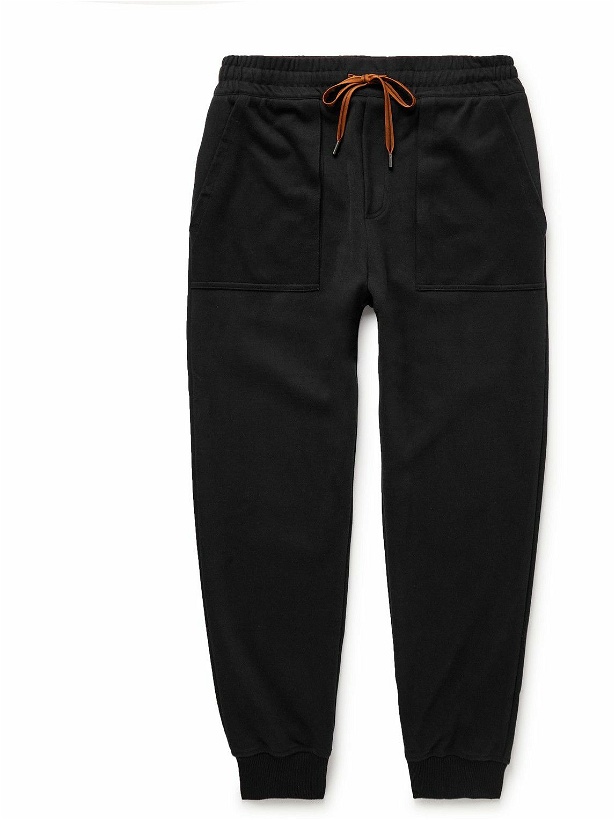 Photo: Zegna - Tapered Cotton-Jersey Sweatpants - Black