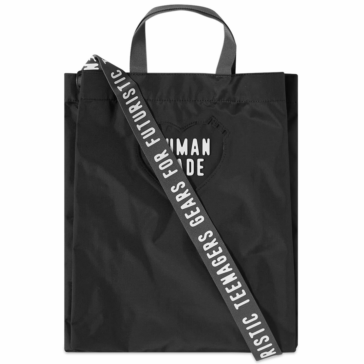 Human Made Men's Nylon Heart 2-Way Tote in Black Human Made