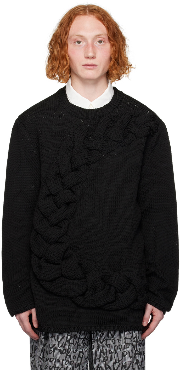 Comme des Garçons Homme Plus Black Cable Sweater Comme des Garcons ...