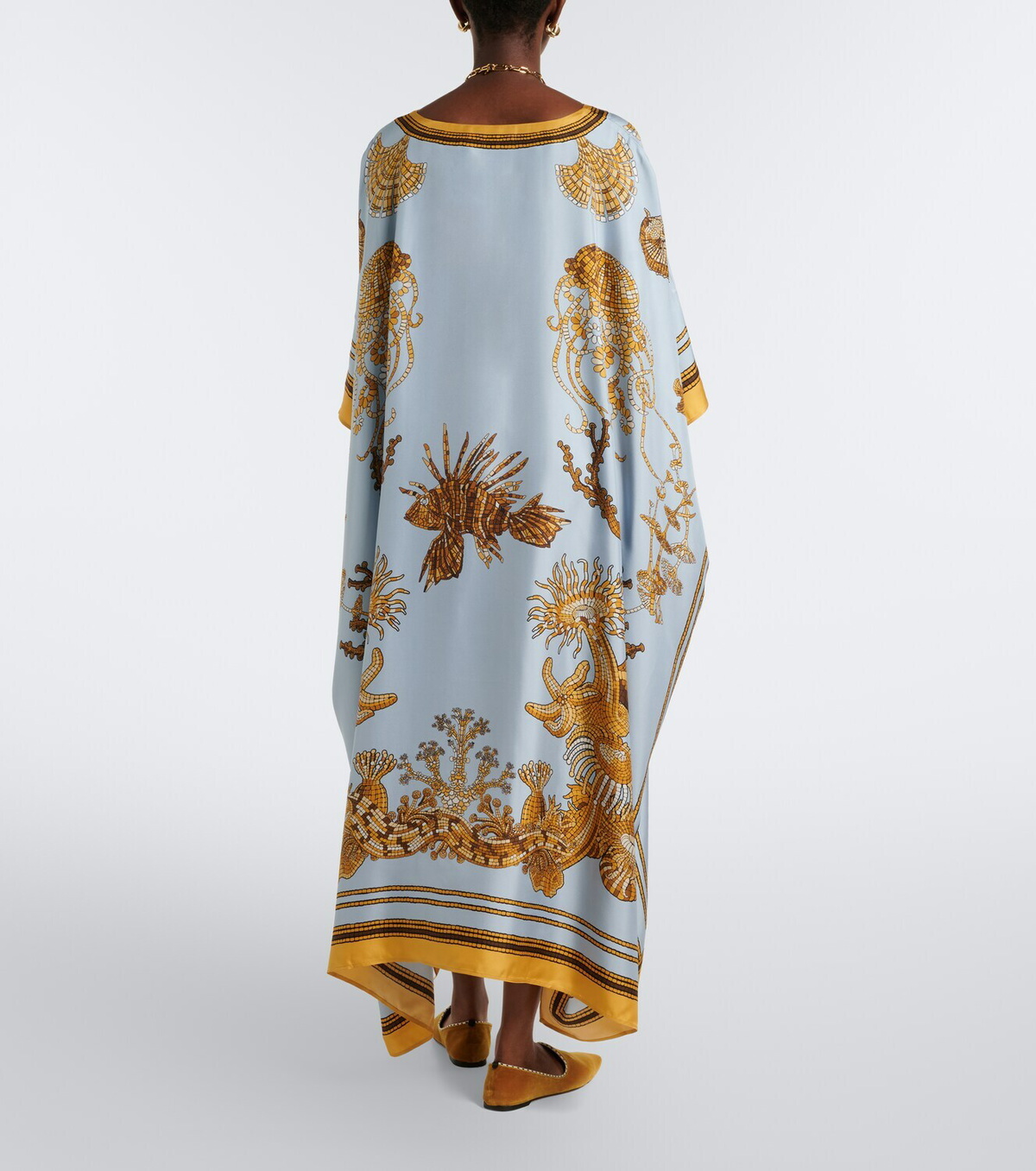 La DoubleJ Square printed silk twill kaftan