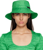 GANNI Green Logo Bucket Hat