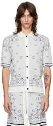 AMIRI White & Blue Bandana Shirt