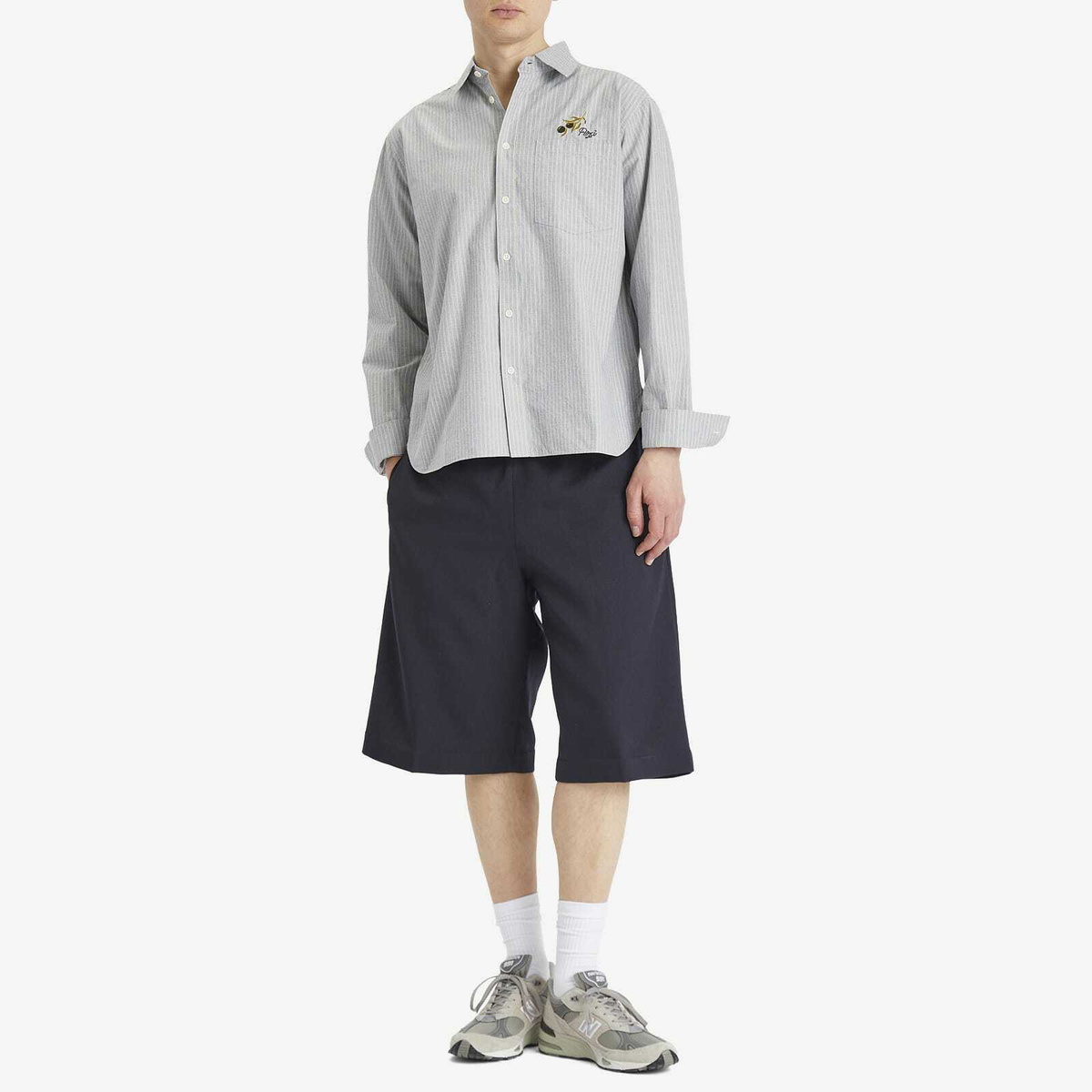 Percival Men's Bari Oversized Pearce Shirt in Blue Stripe