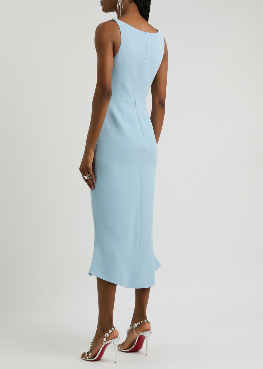 David Koma Crystal-embellished Midi Dress Blue David Koma