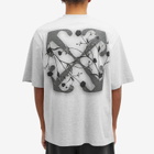 Off-White Men's Flower Arrow Skate T-Shirt in Grey