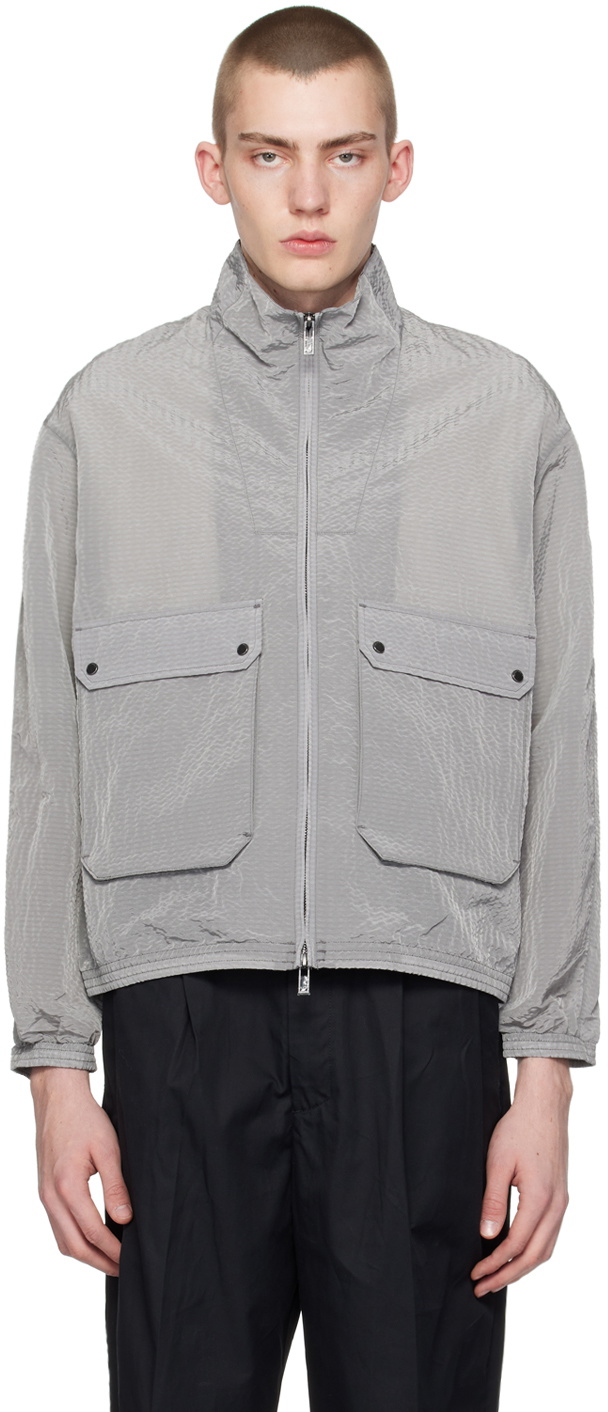 Emporio Armani Gray Textured Jacket