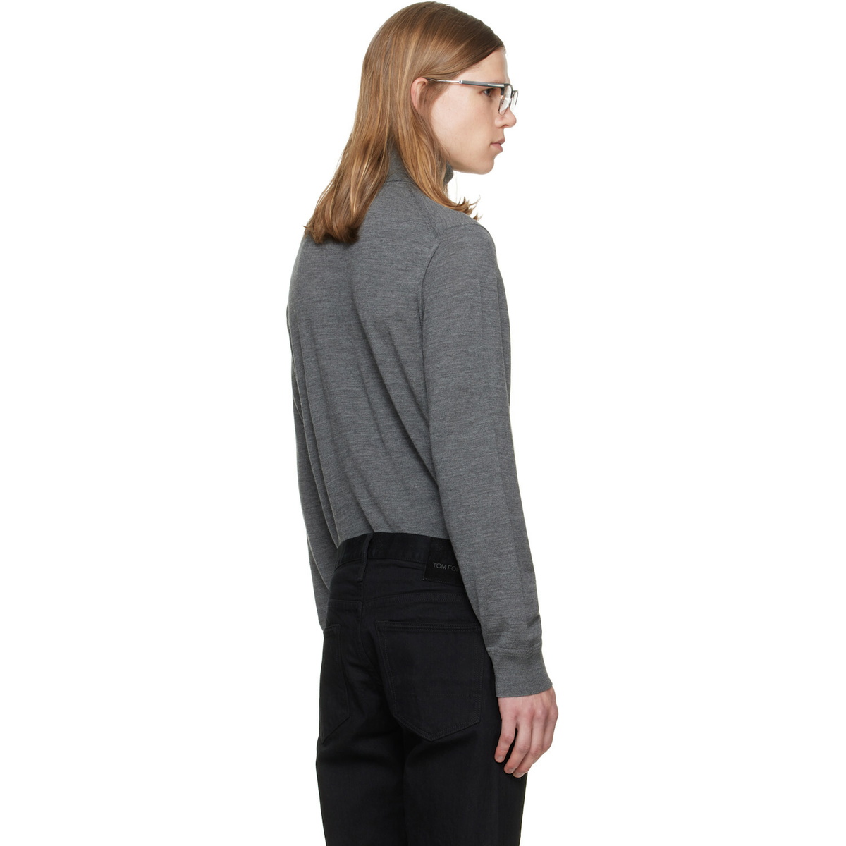 TOM FORD Gray Fine Gauge Pure Wool Turtleneck