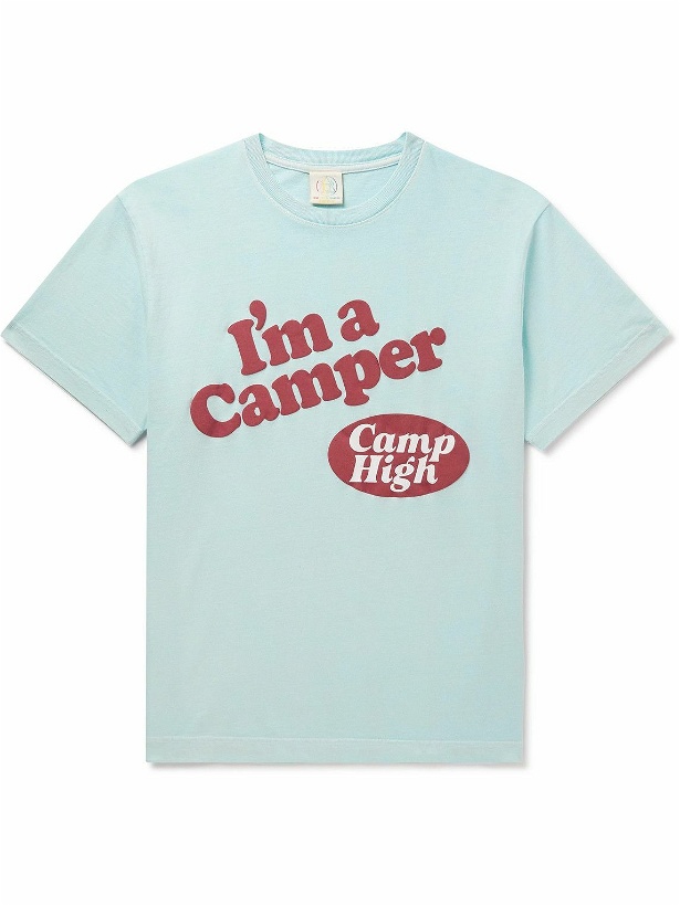 Photo: Camp High - Printed Cotton-Jersey T-Shirt - Blue