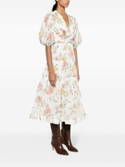 ZIMMERMANN - Floral Print Pleated Midi Dress