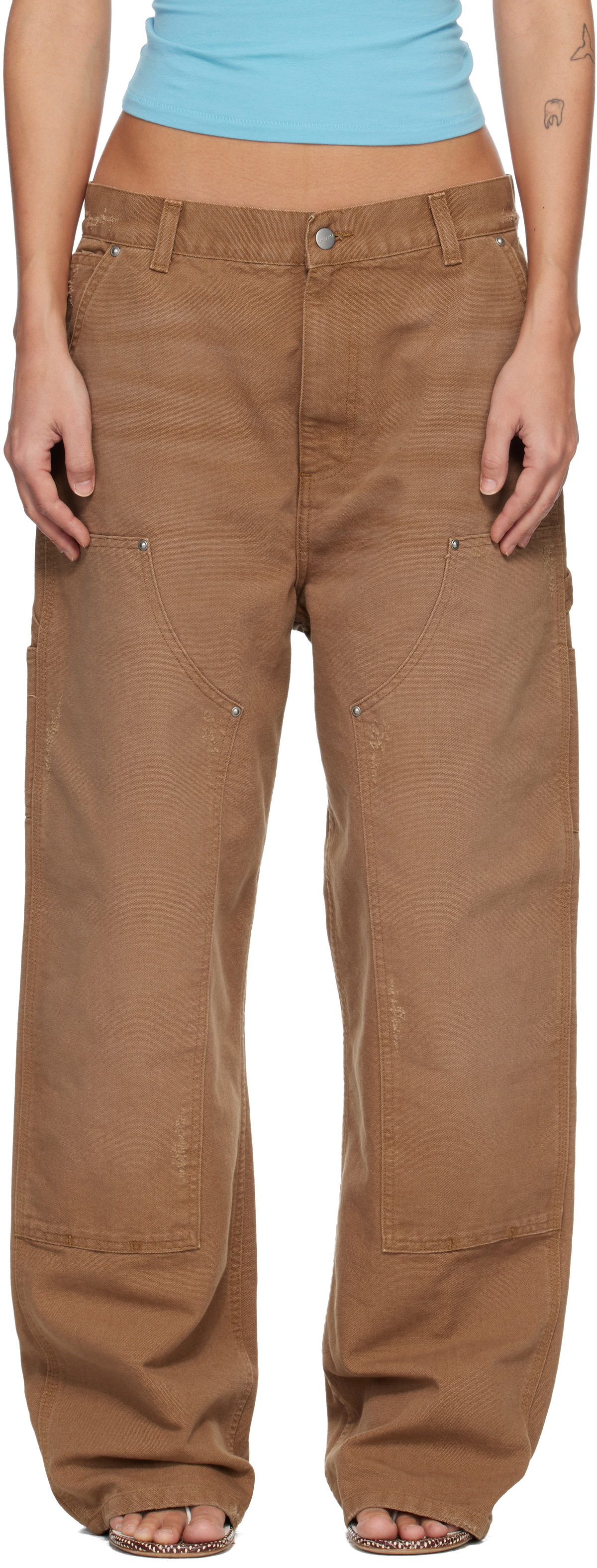 Carhartt Work In Progress Tan Brandon Double Knee Jeans