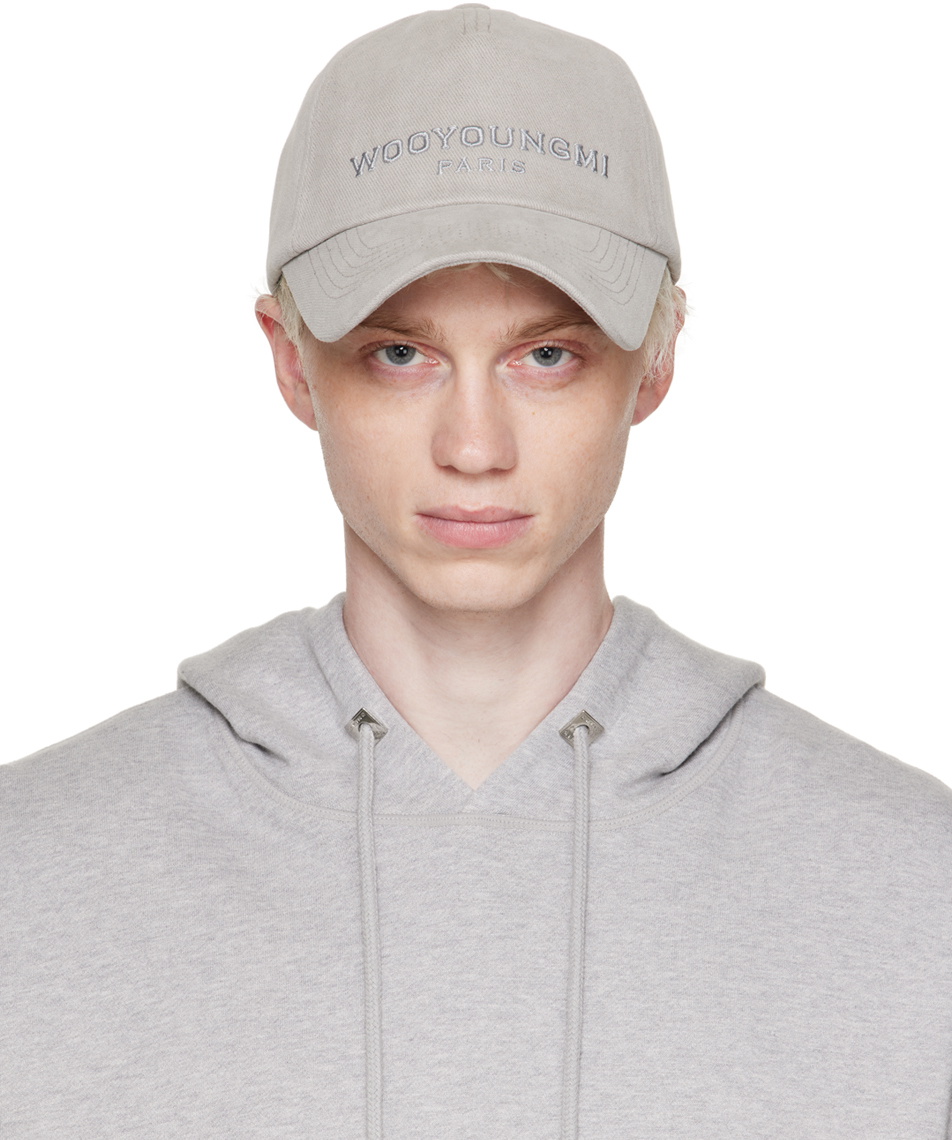 Wooyoungmi Gray Embroidered Cap Wooyoungmi