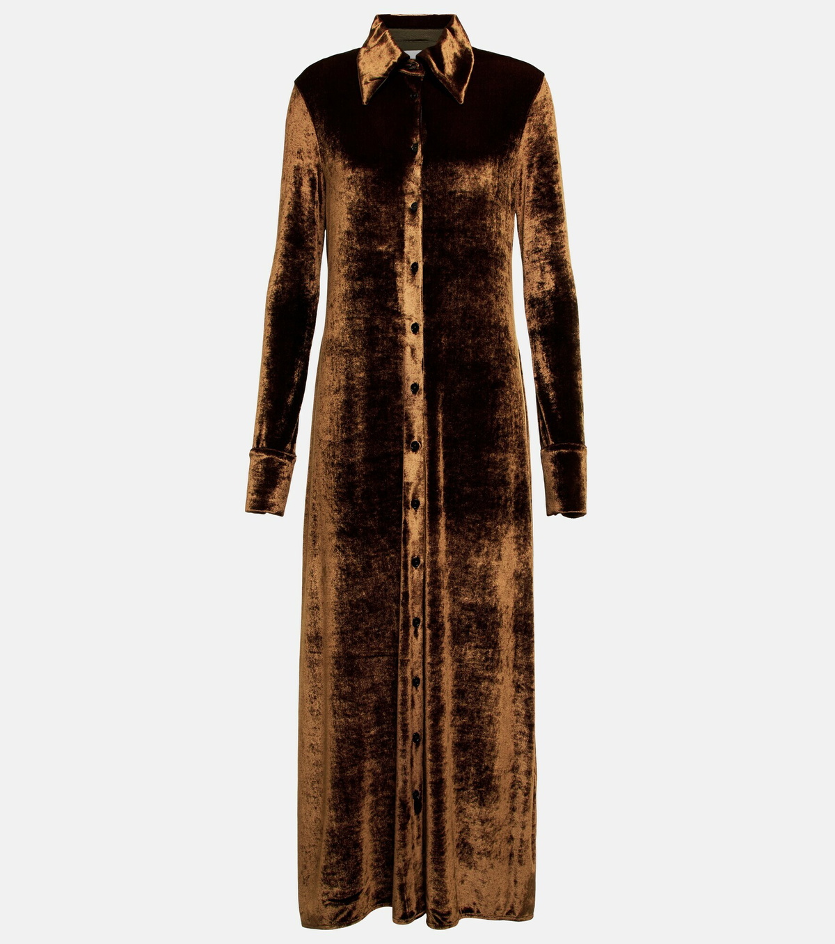 【送料&関税込】Jil Sander Textured Velvet Knit Dress Velvet devoré minidress in beige - Jil Sander | Mytheresa