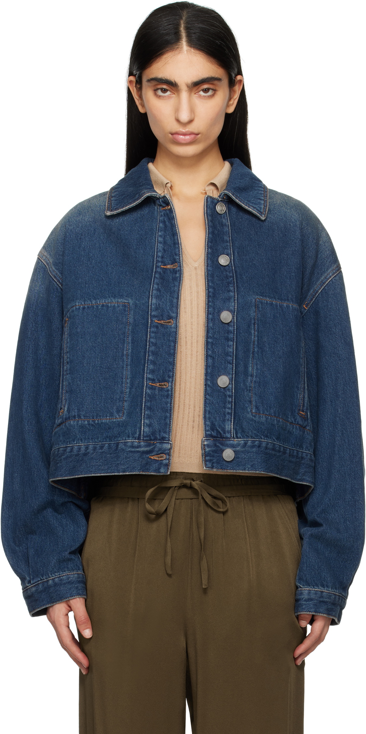 【送料&関税込】Isabel Marant Edina Denim Jacket ISABEL MARANT Edina lace-up paneled denim jacket | NET-A-PORTER